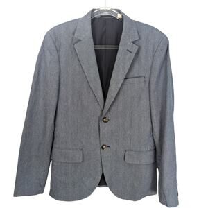 Jack Wills Men's Blazer Cotton Twill Blue White Fine Stripes 2 Button Size 38
